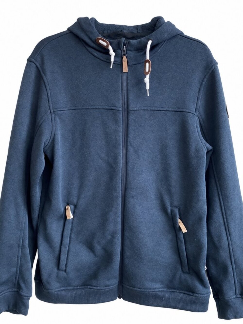 Rukka Rimbey Navy Full Zip Hoodie Leather Pull Details M